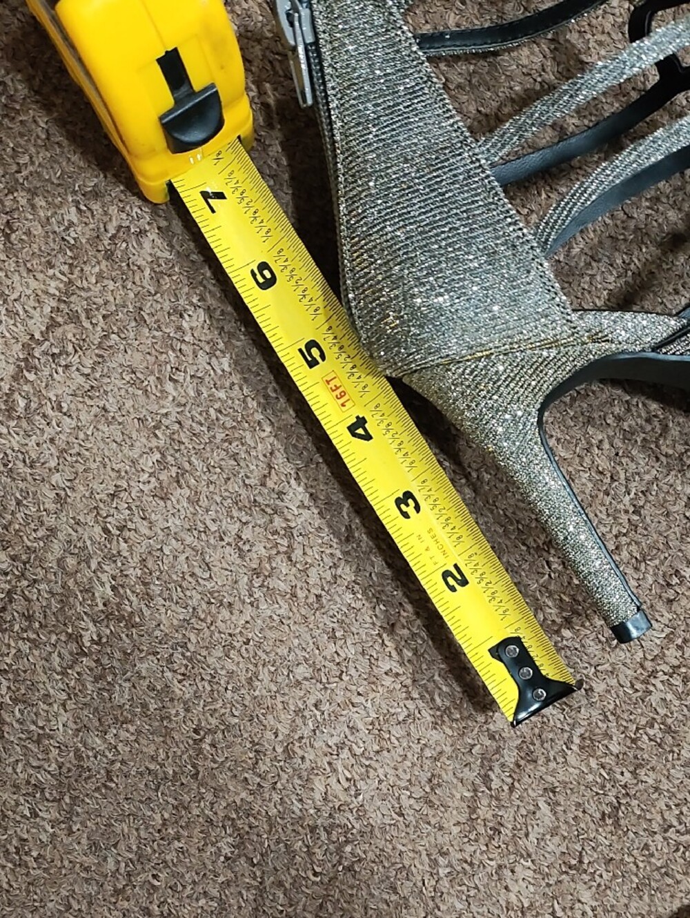 Fioni Silver Glitter Lattice Strappy Pointed Stiletto Heels - Picture 9 of 11